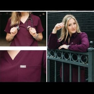 Figs Deep Purple Catrina- One Pocket Scrub Top